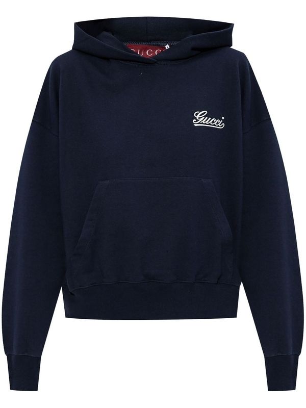 Chest Logo Cotton Hoodie