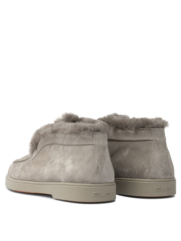 Santoni Grey Ankle Boots