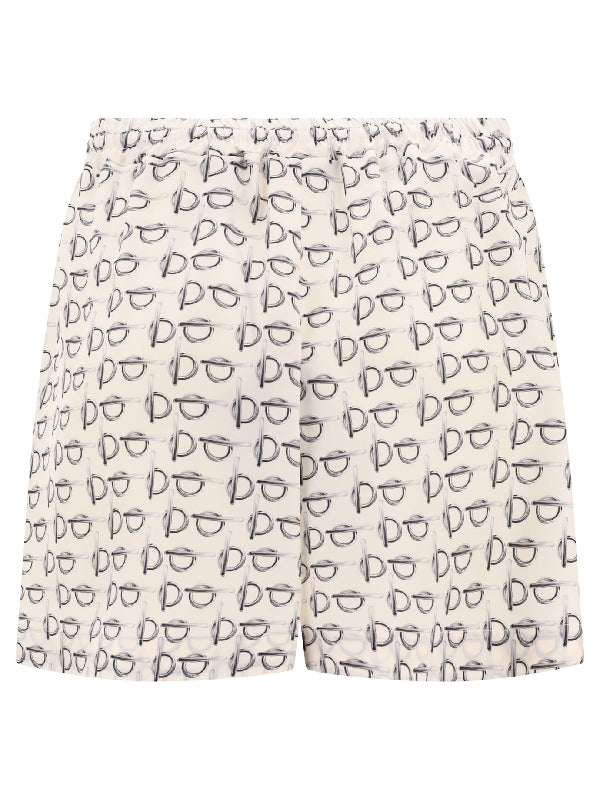 All-over Pattern Silk Banded Shorts