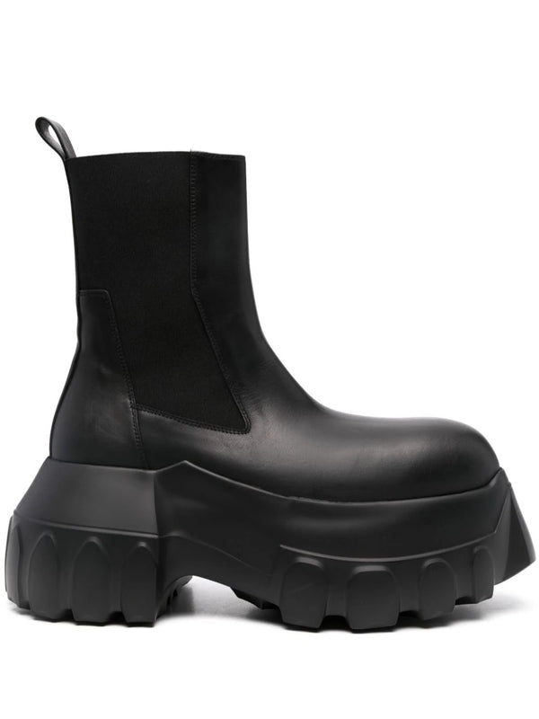 Black Platform Calfskin Chelsea Boots