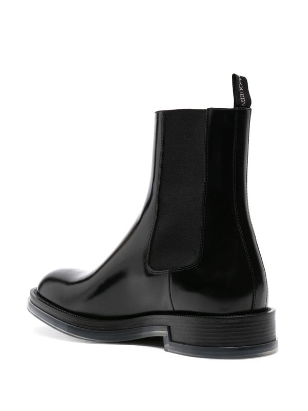 Black Leather Chelsea Boots