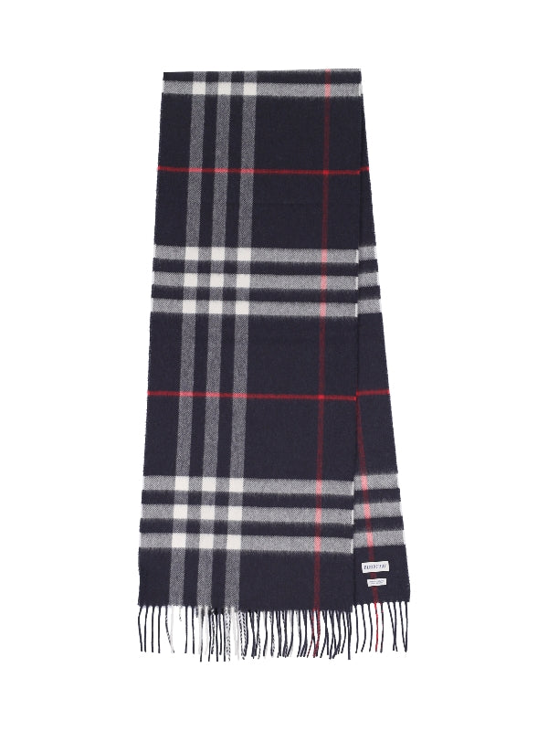 Check Cashmere Fringe Muffler