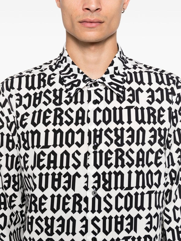 All-Over Lettering Cotton Shirt