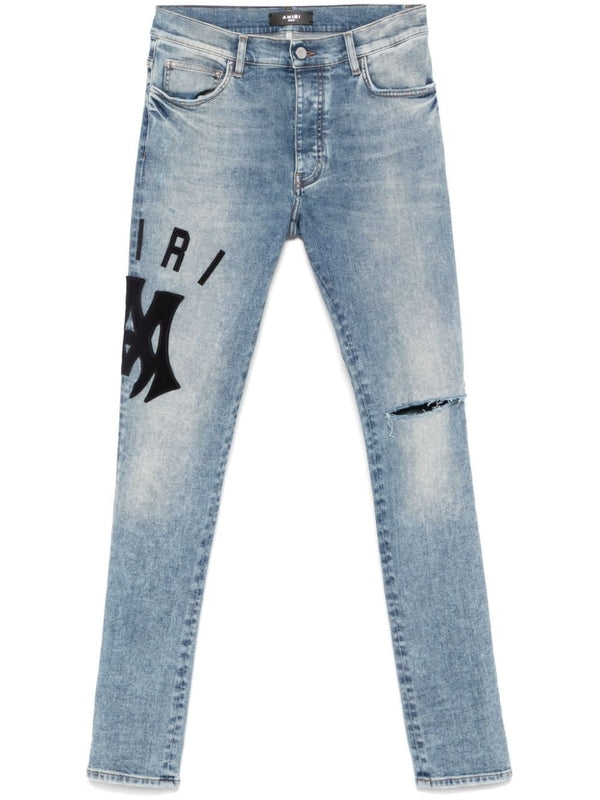 Applique Logo Patch Denim Pants