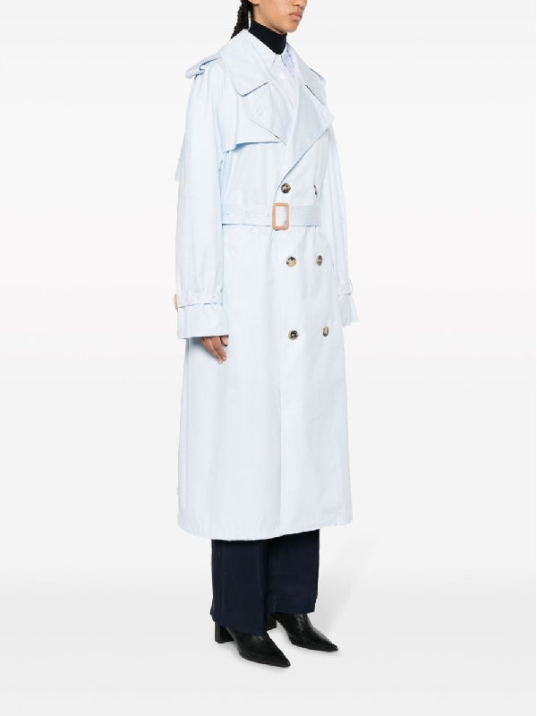 Belted Double Cotton Trench Coat