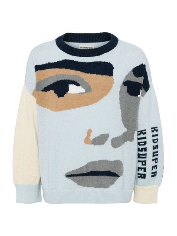 Graphic Jacquard Crew Neck Knit