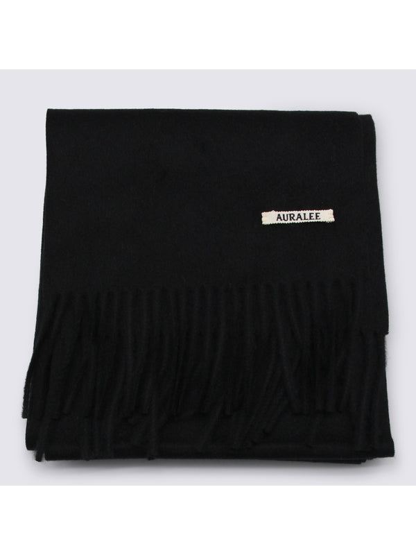 Auralee Black Wool Mufflers