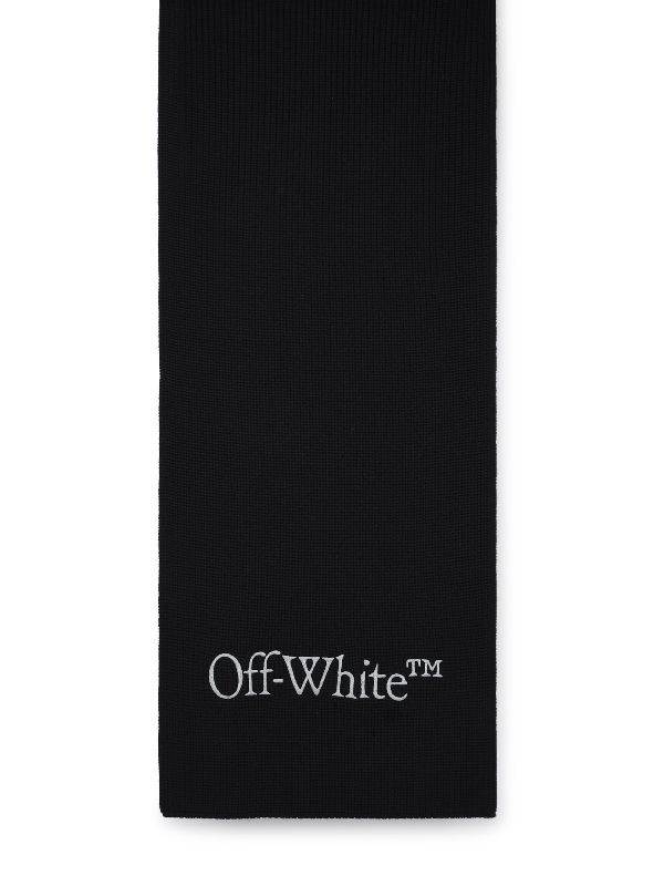 Logo wool cashmere muffler