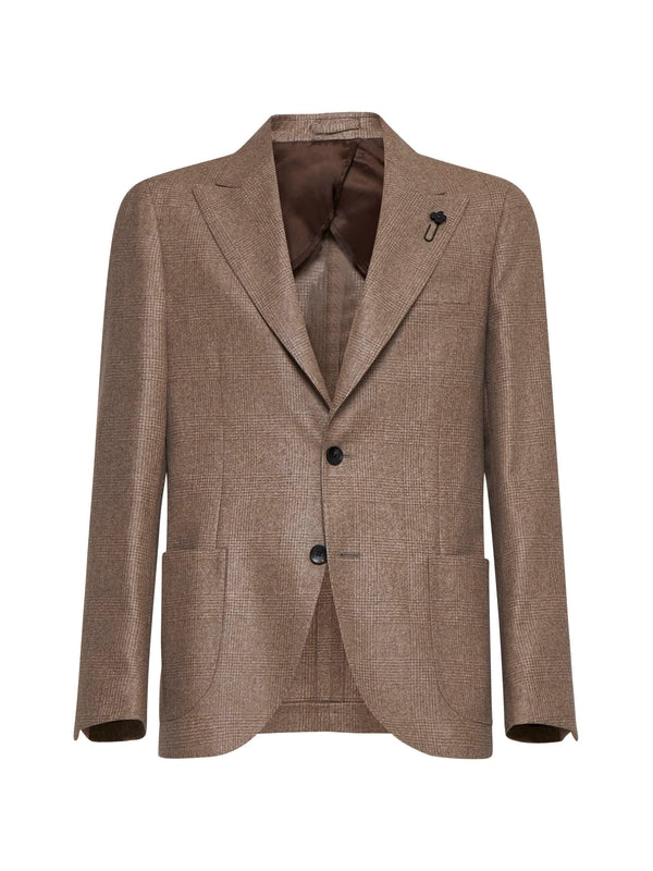 Boutonniere Check Cashmere Jacket