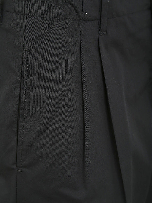 Black Cotton Tailored Pants