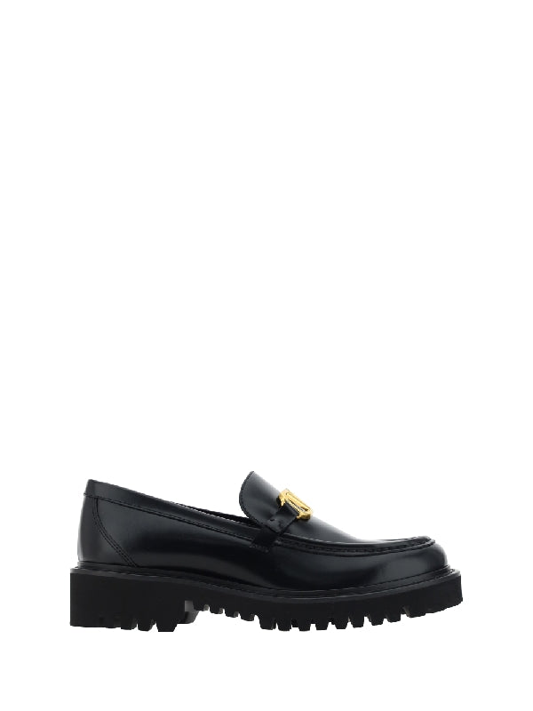 V Logo Calfskin Loafers