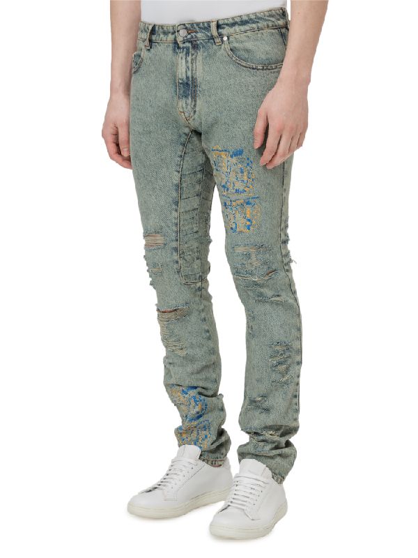 Acid Ringo Distressed Low-Rise Denim