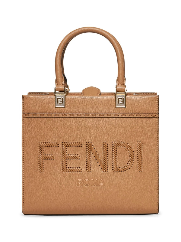 Sunshine Logo Leather Tote Bag