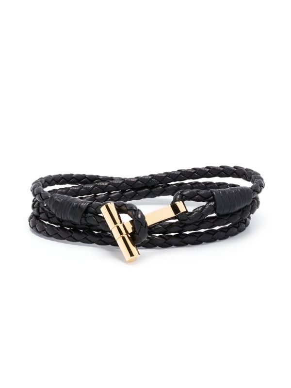 Logo Buckle Leather Bracelet