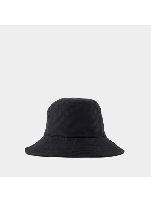 Black Check Pattern Bucket Hat