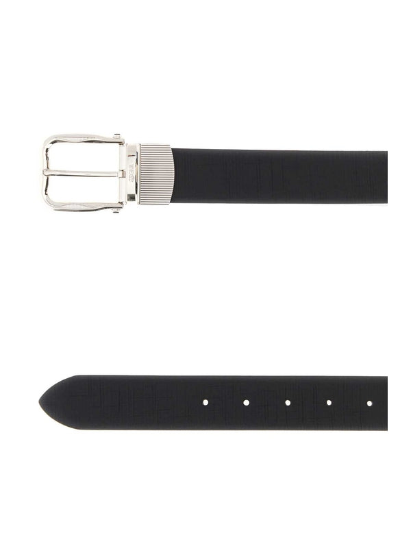 Z Zegna Black Leather Belts