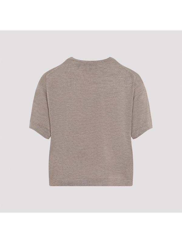 Crewneck Wool Short-sleeve Knit