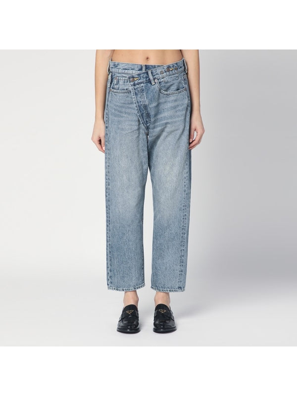 Crossover Washed Denim Pants