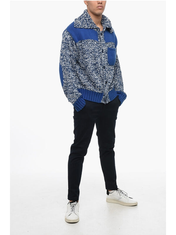 Back Logo Jacquard Bomber Cardigan