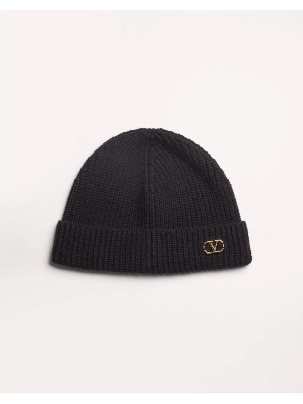 V Logo Cashmere Beanie