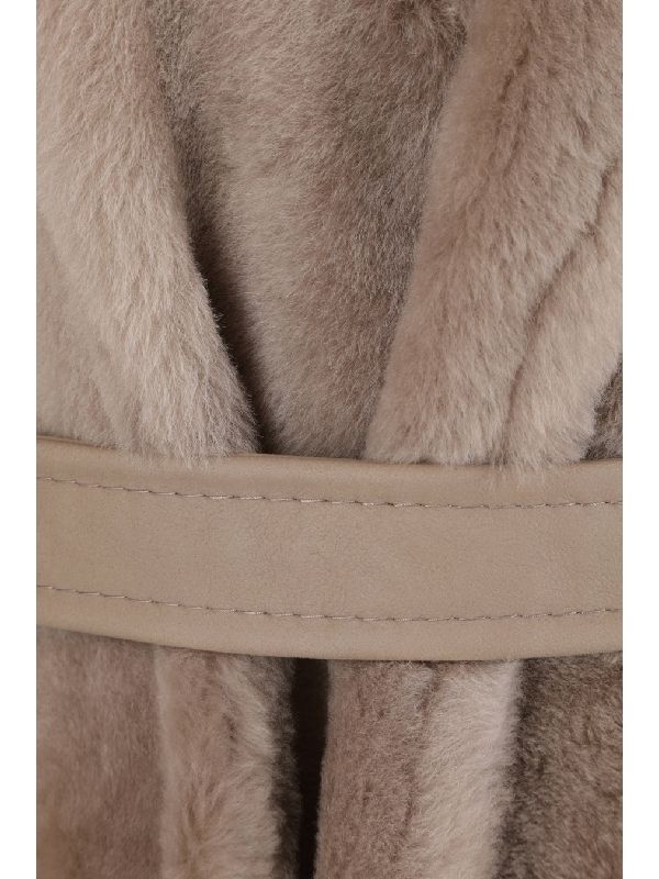 Calmi Shearling Wrap Coat