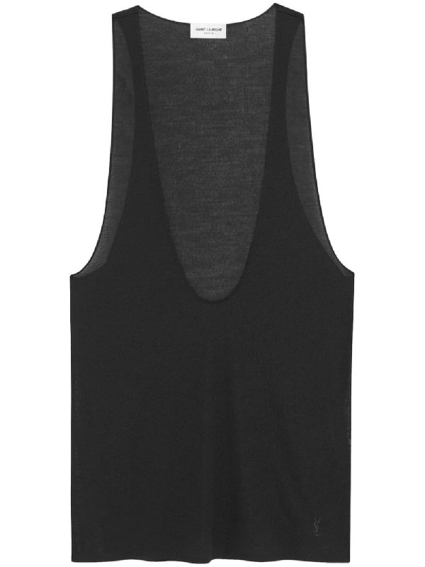 Plunge Neck Silk Tank Top