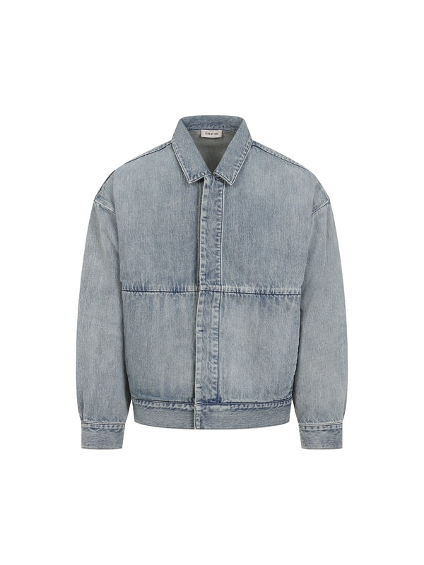 Collar Detail Denim Trucker Jacket