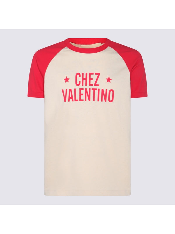 Valentino Red Beige Half Sleeve