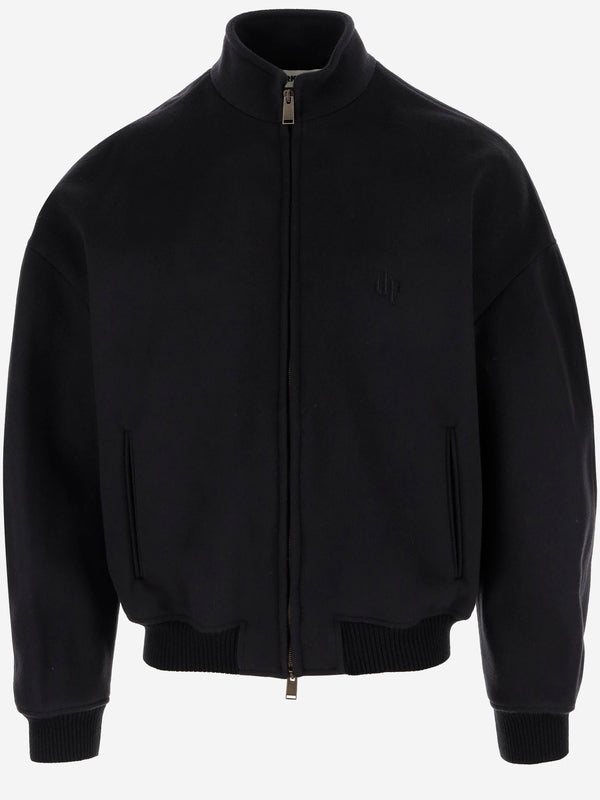 Logo Embroidery High Neck Bomber Jacket