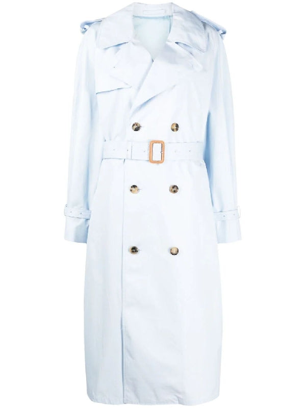 Belted Double Cotton Trench Coat