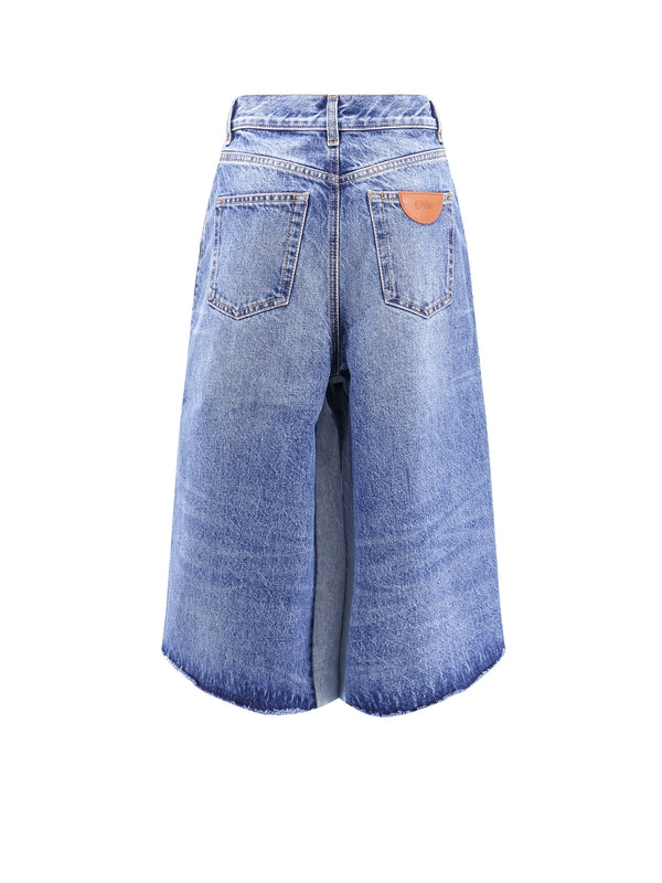 Back Logo Patch Denim Bermuda Shorts