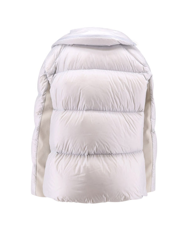 Asymmetric Wool Insert Nylon Puffer