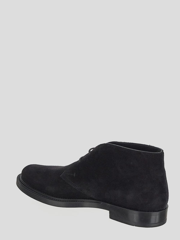 Black Suede Lace-up Boots