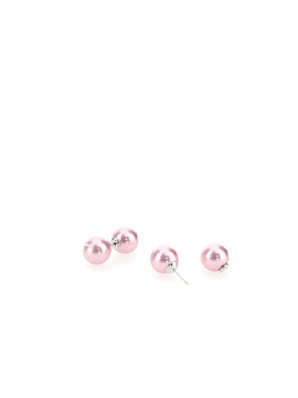 Pink Ball Metal Earrings