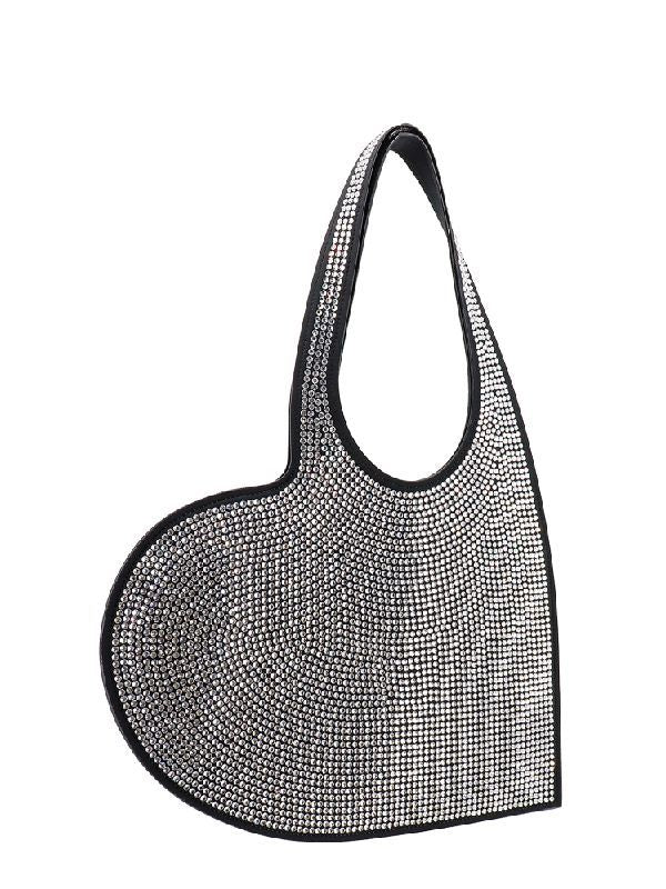 Allover Rhinestone Cotton Shoulder Bag