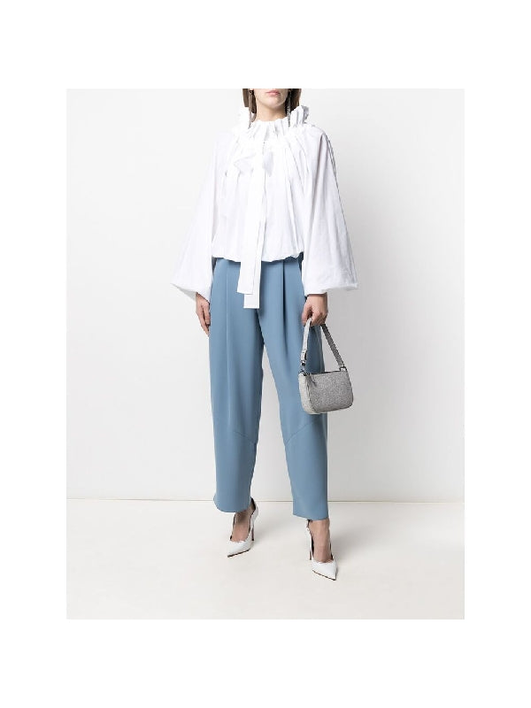 Puff-sleeve Cotton Blouse