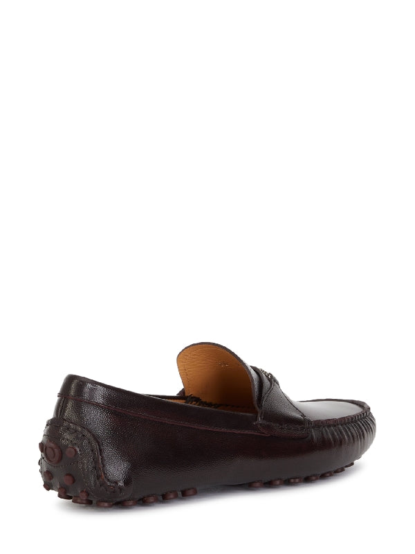 Gancini Buckle Leather Driving Loafers