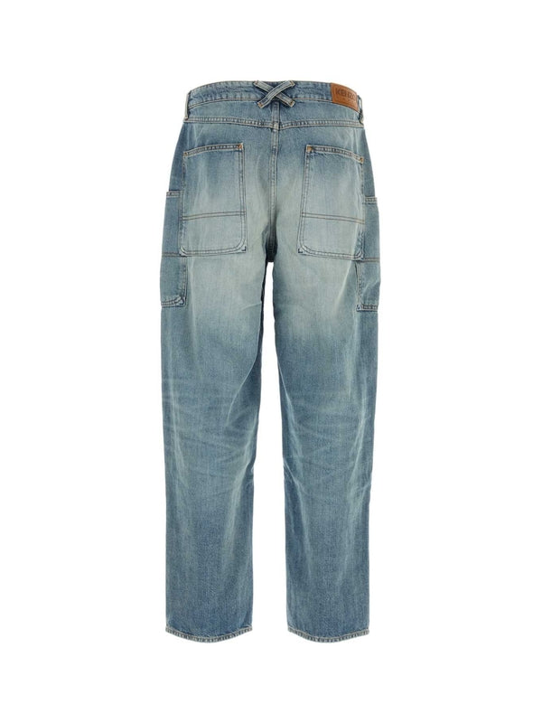 Back Logo Patch Stitch Pocket Denim Pants