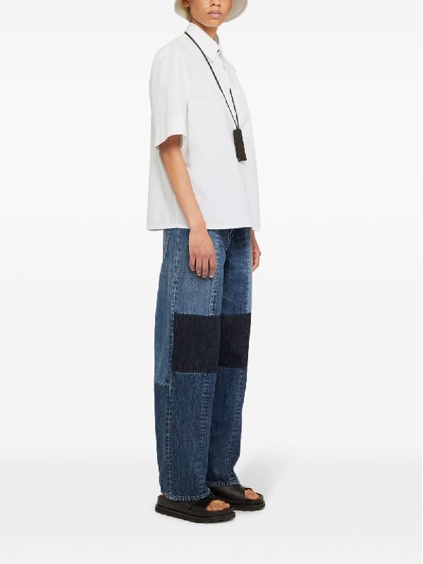 Patchwork Straight Denim Pants