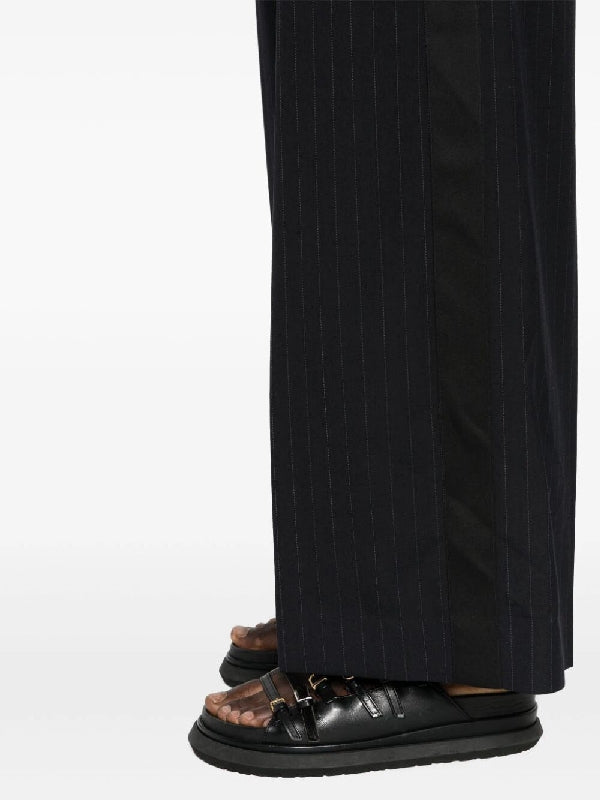 Belted Stripe Pleated Pants