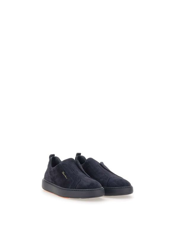 Santoni Navy Low Top Sneakers