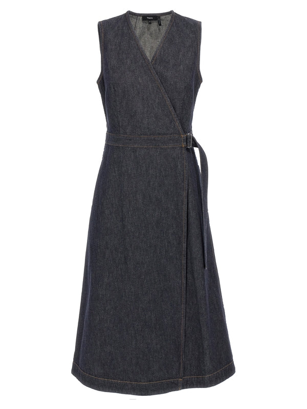 Wrap Denim
  Midi Dress