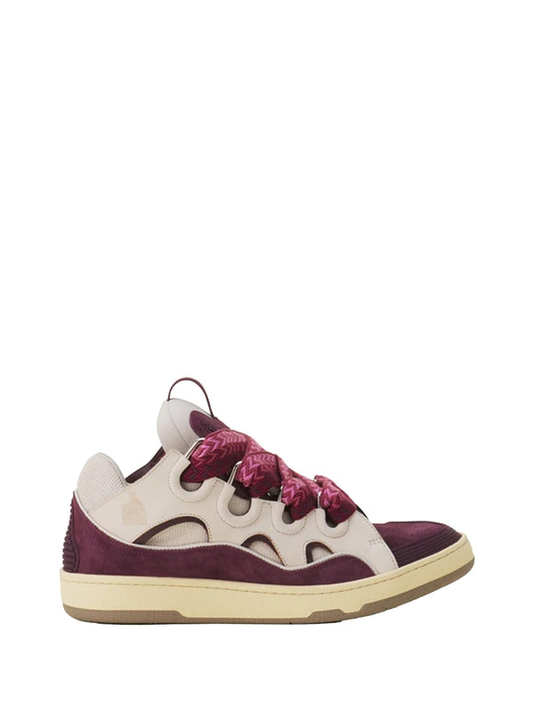 Lanvin Burgundy Low Top Sneakers