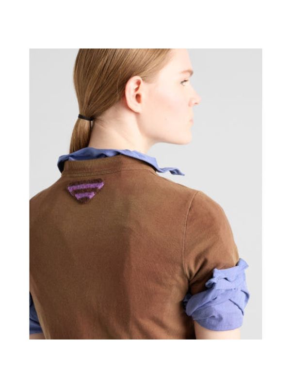 Back Triangle Logo Patch
  Vintage Printing T-shirt