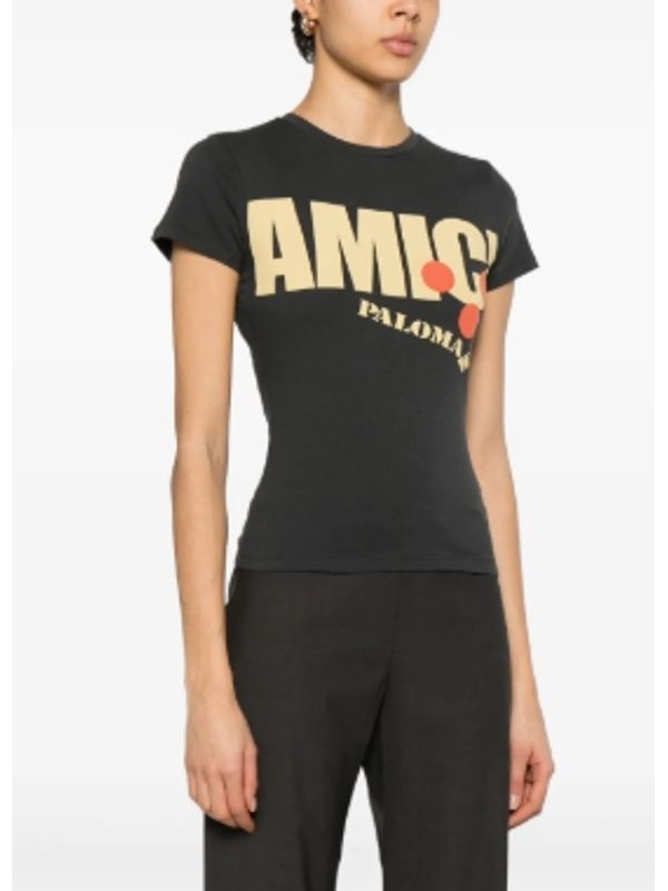 AMICI Logo Printed Cotton Short-sleeve T-shirt