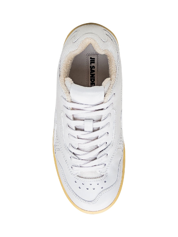 White Calfskin Low-Top Sneakers