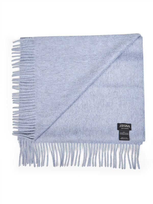 Z Zegna Blue Wool Mufflers