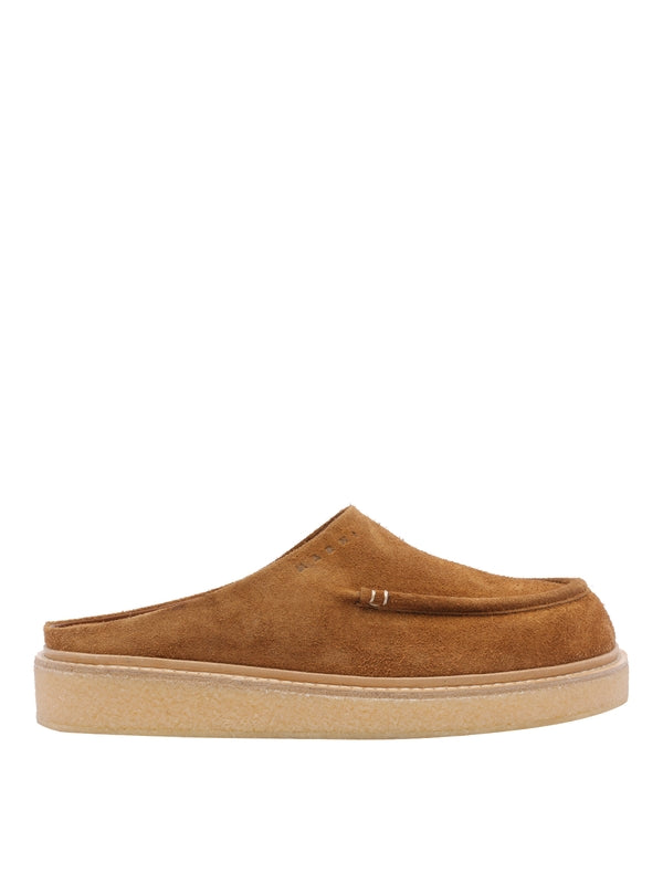 Logo Suede Mule Loafer