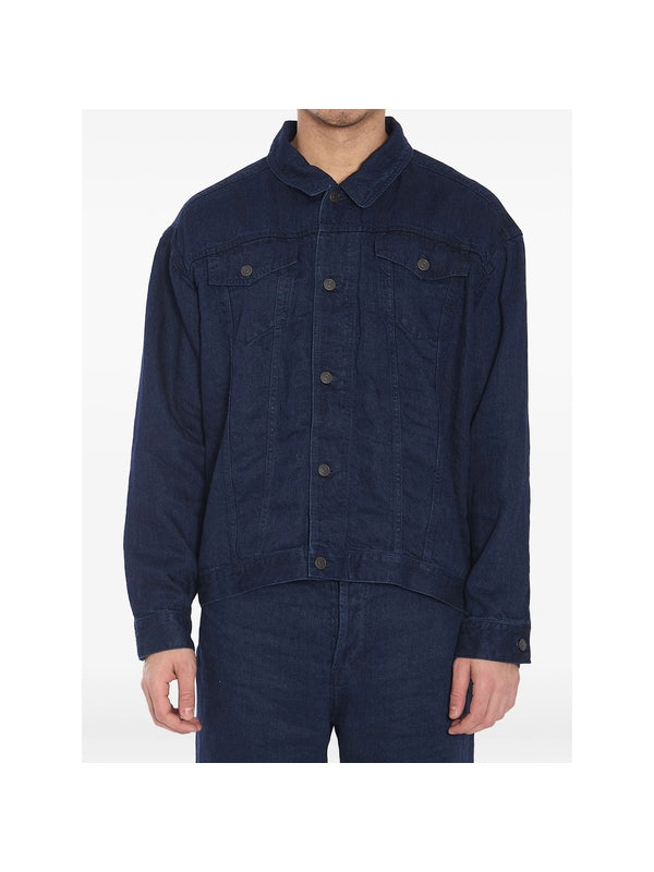 SEB Linen Shirt Denim Trucker Jacket
