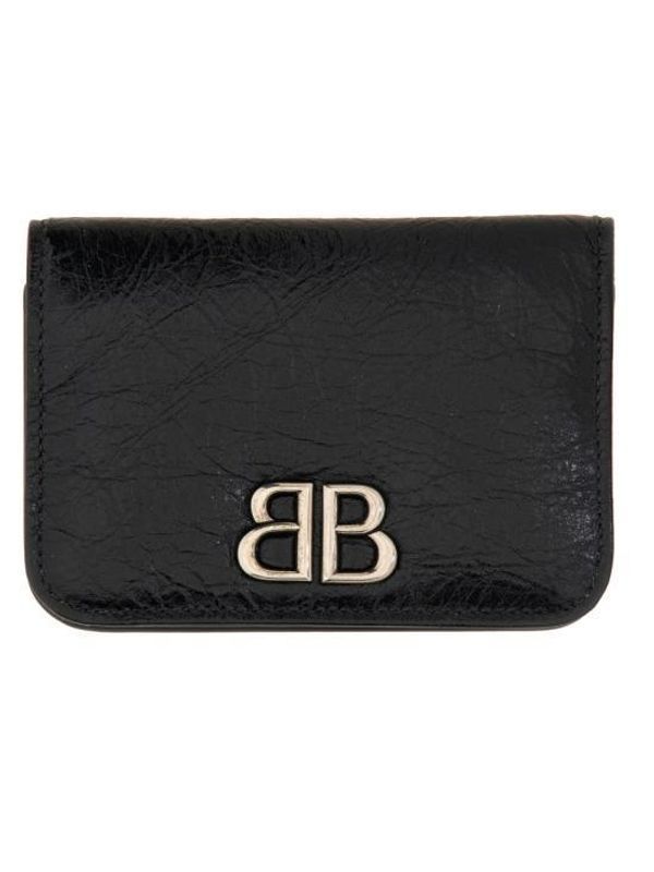 BB Logo Leather Card Wallet